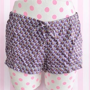 Victoria's Secret Silk Sleep Shorts Purple Elephant Print XS EUC